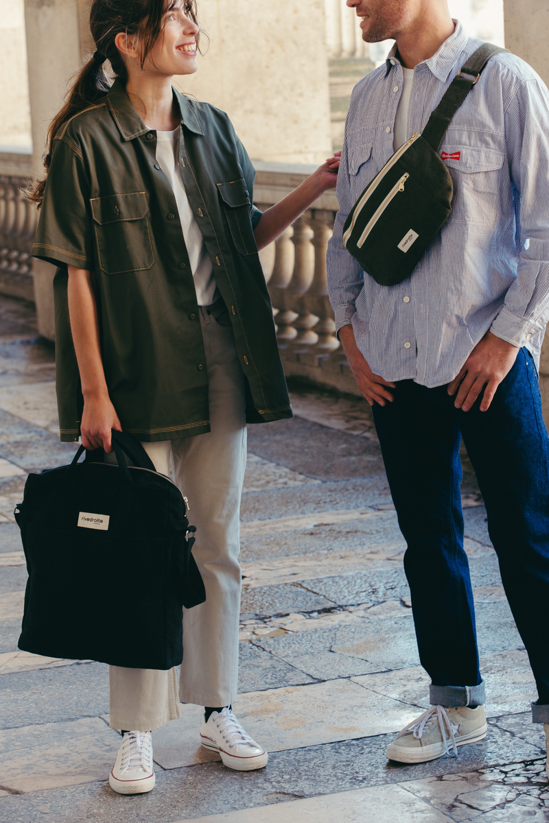 Orsel the new waist bag Large Size Recycled cotton Military Green