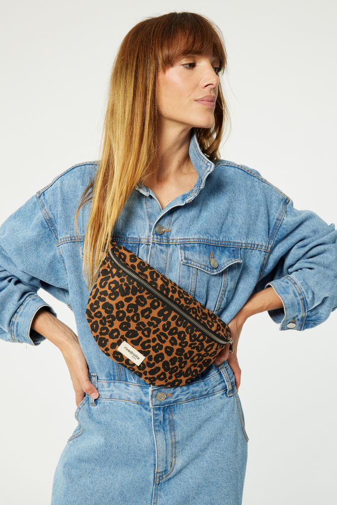 Custine the waist bag - Recycled cotton Leopard – Rivedroite Paris US Custine the waist bag - Recycled cotton Leopard – Rivedroite Paris US