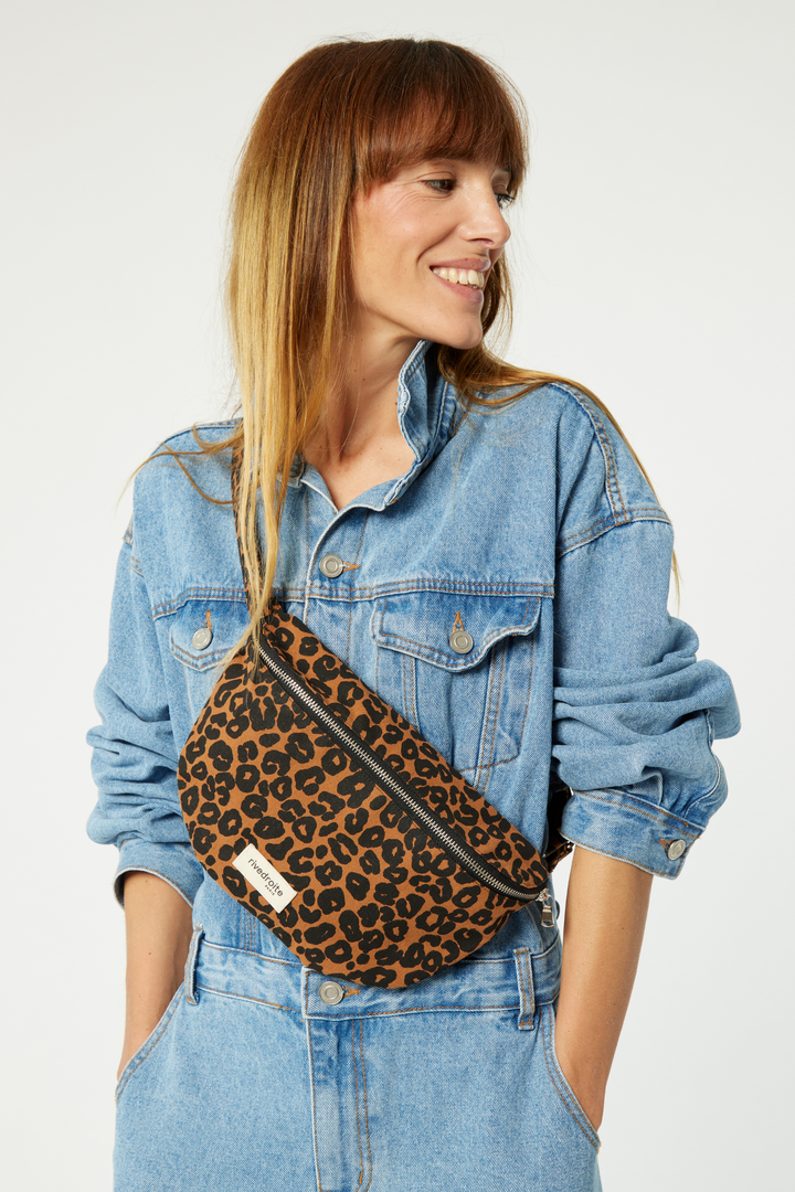 Custine the waist bag - Recycled cotton Leopard – Rivedroite Paris US Custine the waist bag - Recycled cotton Leopard – Rivedroite Paris US