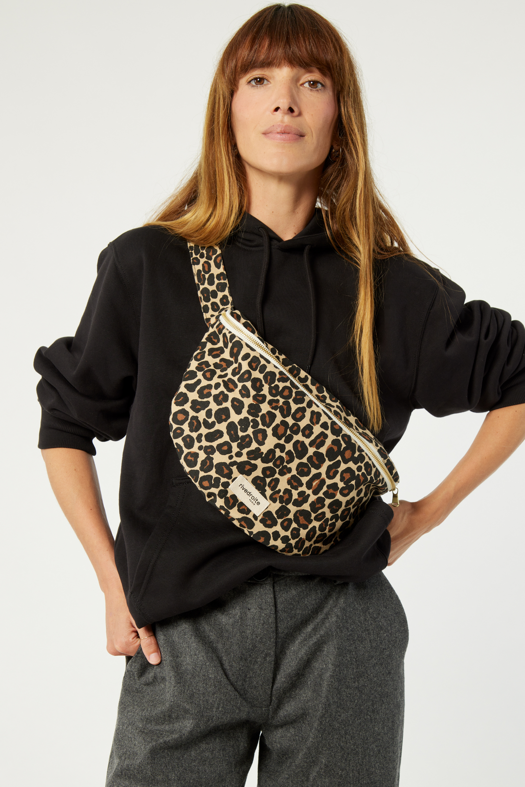 Custine XL the large waist bag - Recycled cotton Leopard Beige