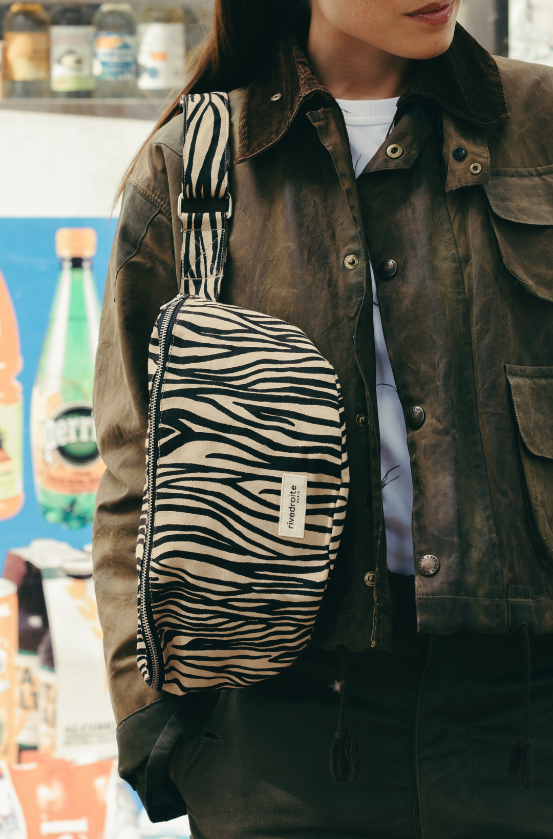 Custine the waist bag - Recycled cotton Zebra – Rivedroite Paris US
