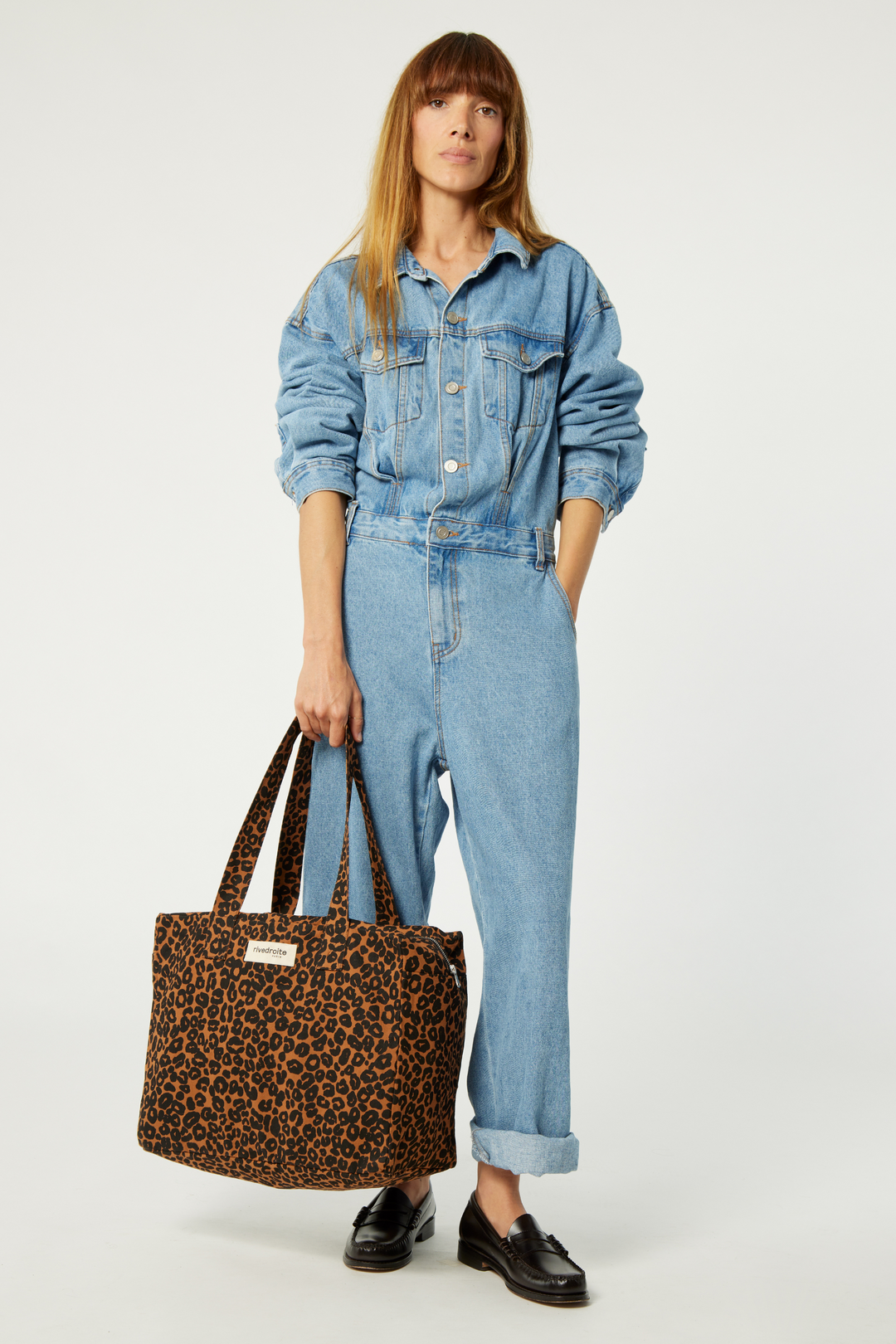 Celestins the 24-hour bag - Recycled cotton Leopard – Rivedroite