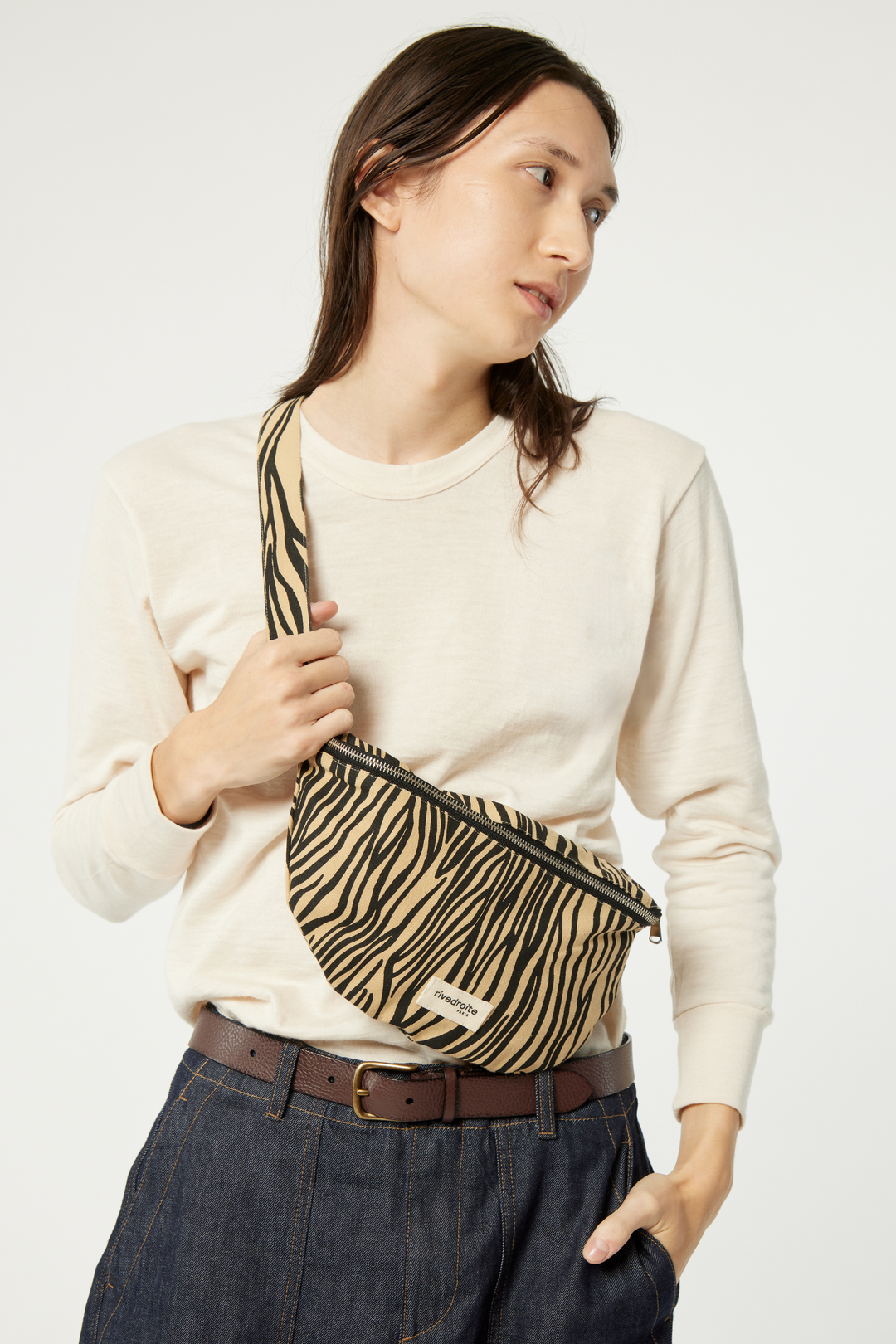 Custine the waist bag - Recycled cotton Zebra – Rivedroite Paris US