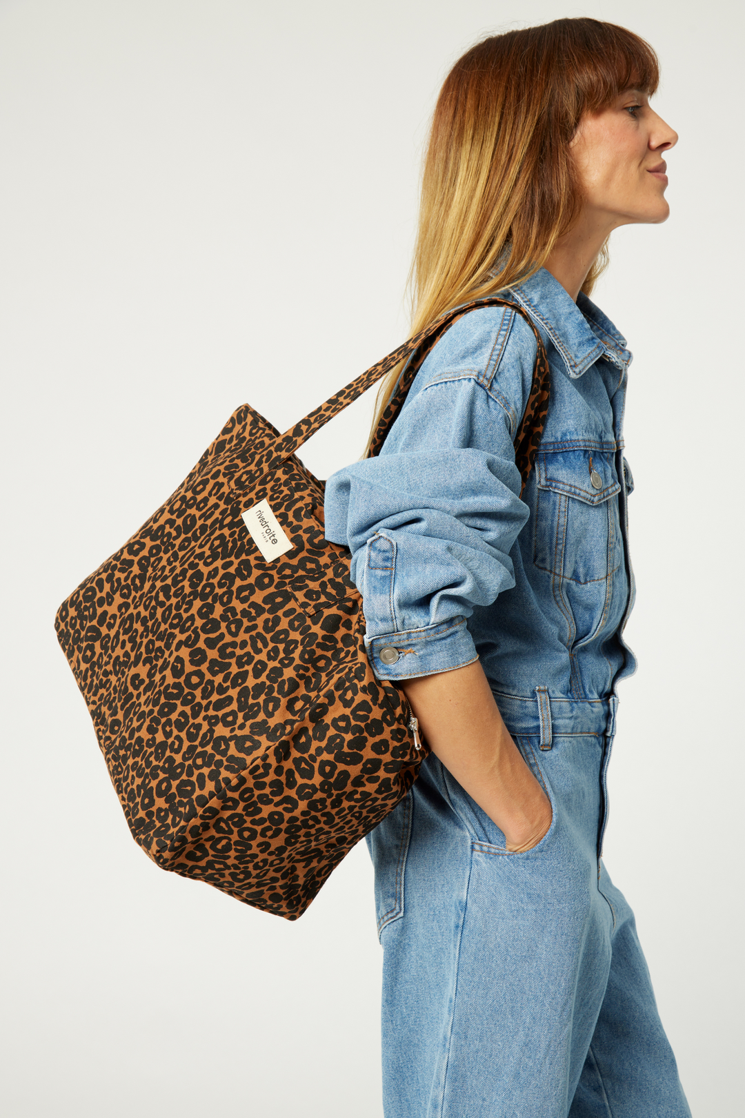 Celestins the 24-hour bag - Recycled cotton Leopard – Rivedroite