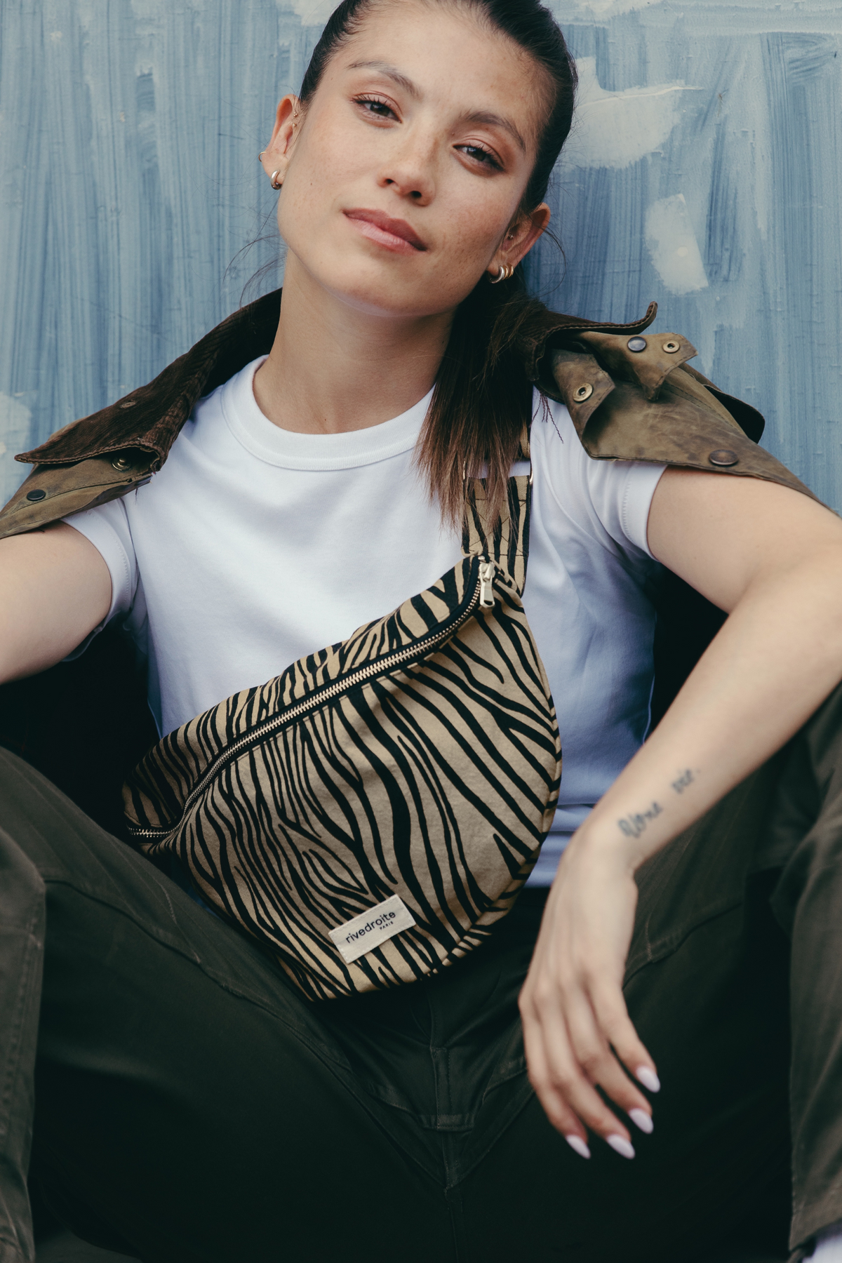 Custine XL the waist bag Recycled cotton Zebra Rivedroite Paris US