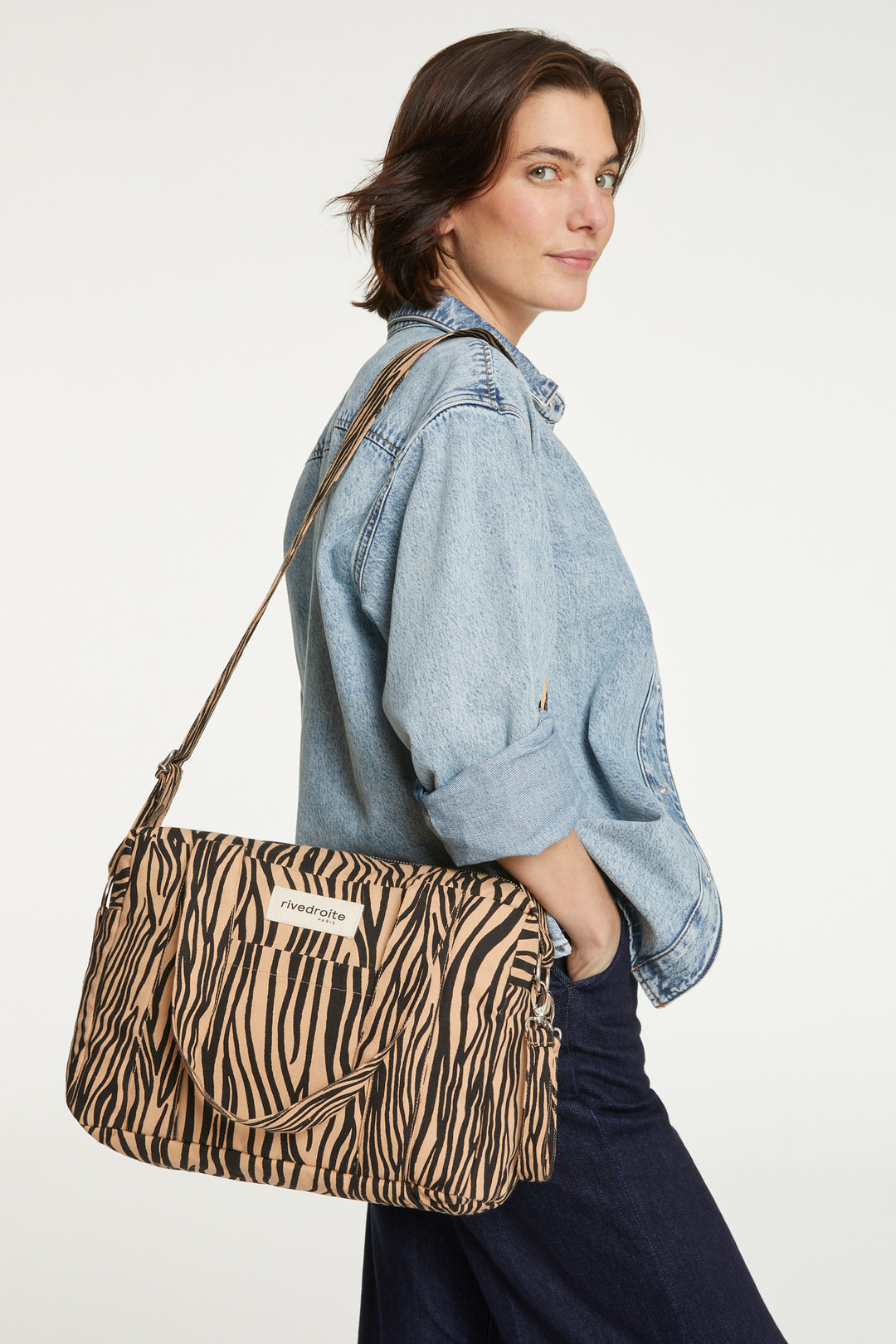 Mini Darcy the anti diaper bag - Recycled cotton Zebra