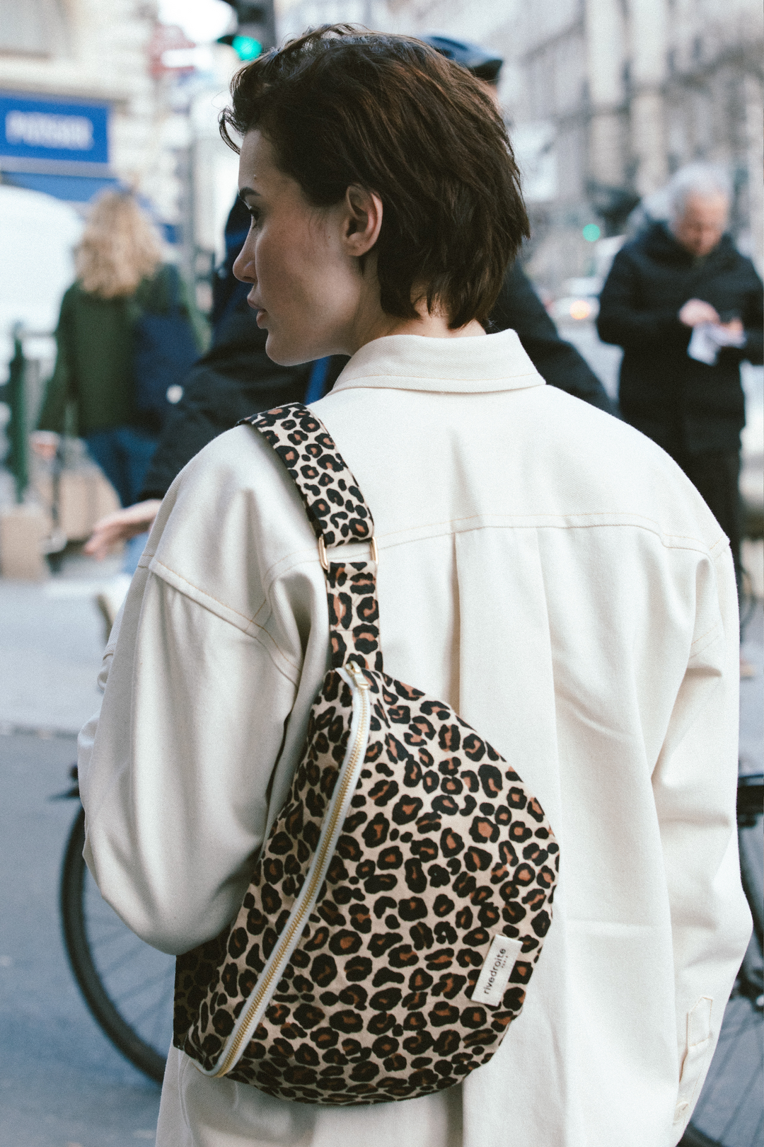 Custine XL the large waist bag - Recycled cotton Leopard Beige Custine XL the large waist bag - Recycled cotton Leopard Beige