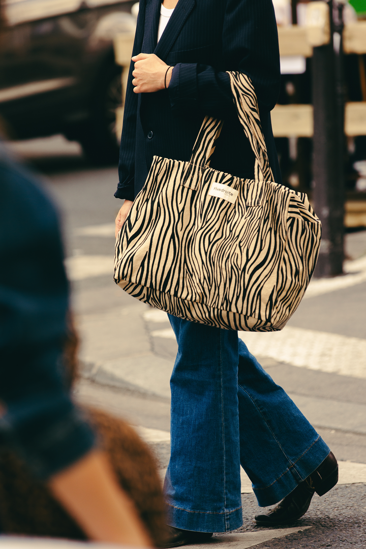 Célestins the 24-hour bag - Recycled cotton Zebra